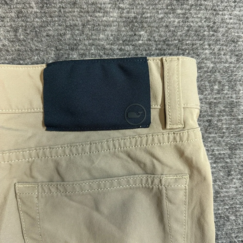 Vineyard Vines On-The-Go 5-Pocket Pant Khaki Tan Performance Stretch Size 14